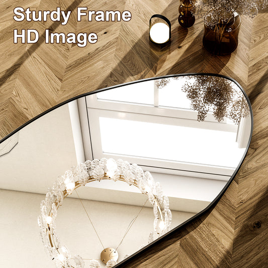 BEAUTYPEAK 67"x24" Irregular Floor Mirror Full-length Mirror with Alumnium Frame