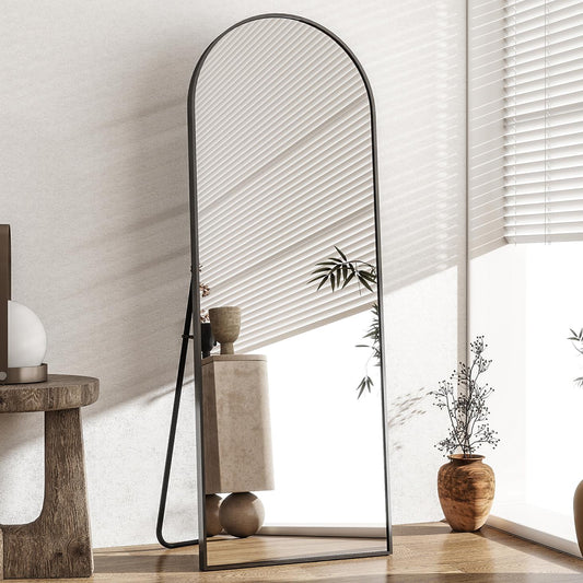 BEAUTYPEAK 59.1"x16" Arch-Top Full Length Mirror Floor Mirrors with Stand Wall-Mounted