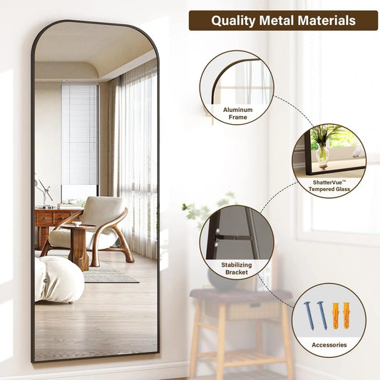BEAUTYPEAK 21"x64" Rounded Top Full Length Mirror Floor Mirror