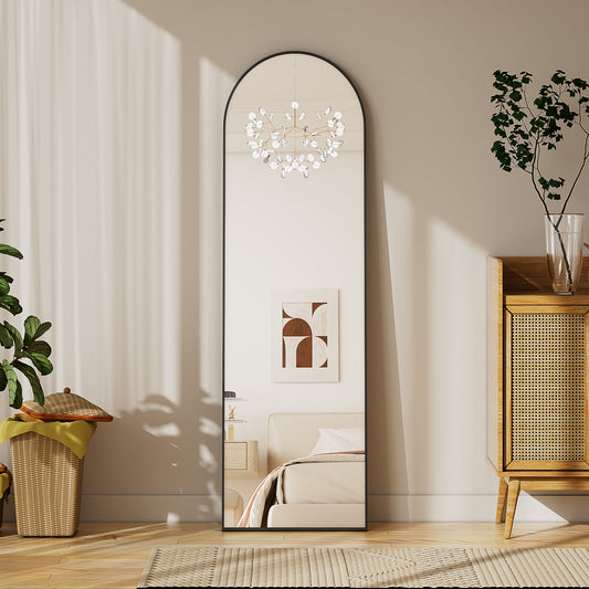 BEAUTYPEAK 59"x16" Full Length Mirror Arched Standing Floor Mirror Full Body Mirror