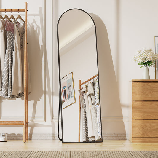 BEAUTYPEAK 59"x16" Full Length Mirror Arched Standing Floor Mirror Full Body Mirror
