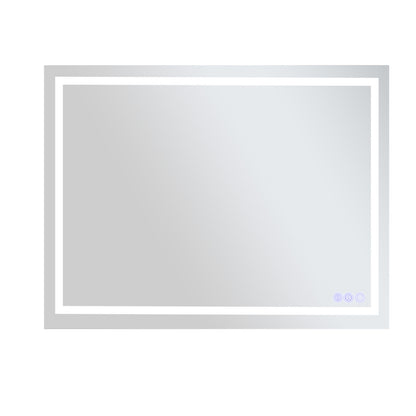 BEAUTYPEAK Modern Frameless LED Bathroom Mirror, Rectangular Design with Anti-Fog