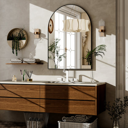 BEAUTYPEAK Arched Aluminum Alloy Framed Wall Mirror