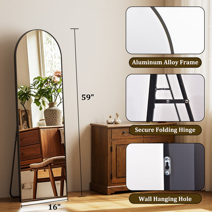 BEAUTYPEAK Arched  Aluminum Alloy Framed Full Length Mirror
