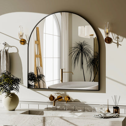 BEAUTYPEAK Arched Aluminum Alloy Framed Wall Mirror