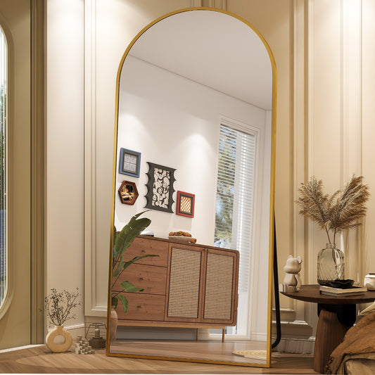 BEAUTYPEAK OverSized Arched Full Length Floor Mirror Full Body Standing Mirror