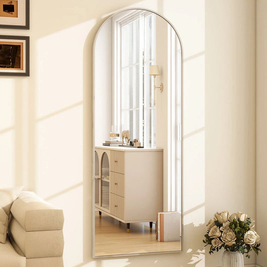 BEAUTYPEAK Oversized Full Length Mirror Arch Standing Floor Mirror Full Body Mirror