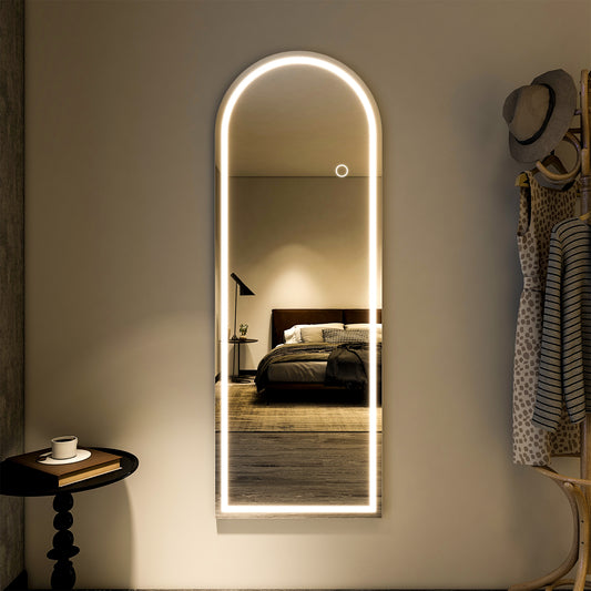 BEAUTYPEAK LED Rectangle Full Length Mirror 64" x 21" Standing Floor Mirror