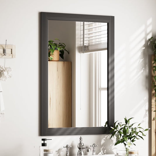 BEAUTYPEAK 36"x 24"Rectangular Bathroom Mirror Wall Mirror Wooden Frame,Black