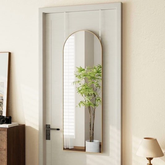 BEAUTYPEAK 48"x 14"Arched Full Length Mirror Wall Mounted Door Mirror,Glod