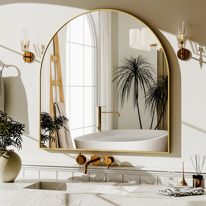 BEAUTYPEAK Arched Aluminum Alloy Framed Wall Mirror