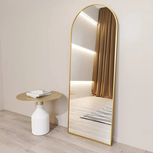 BEAUTYPEAK Arched Full Length Floor Mirror Full Body Standing Mirror,Gold