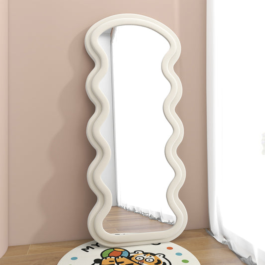 BEAUTYPEAK Irregular Full Length Floor Mirror Cloud Shaped Mirror Leaning or Hanging without Stand 30"x 71"