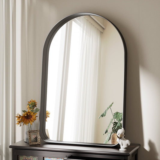 BEAUTYPEAK 36"x24" Arched Bathroom Vanity Mirror With Deep Frame