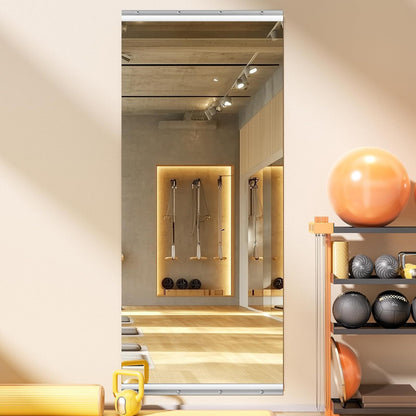 BEAUTYPEAK 60"x33" 1pcs Home Gym Full-length Mirror Frameless Yoga Wall-mounted Mirror