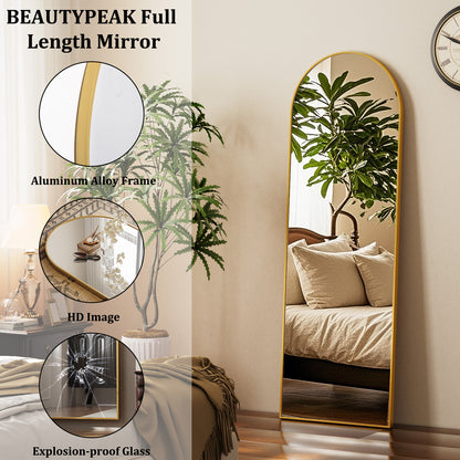 BEAUTYPEAK Arched  Aluminum Alloy Framed Full Length Mirror