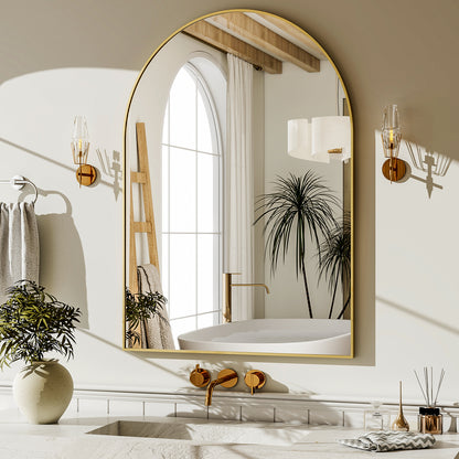 BEAUTYPEAK Arched Aluminum Alloy Framed Wall Mirror