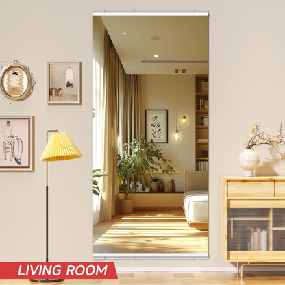 BEAUTYPEAK 60"x33" 1pcs Home Gym Full-length Mirror Frameless Yoga Wall-mounted Mirror