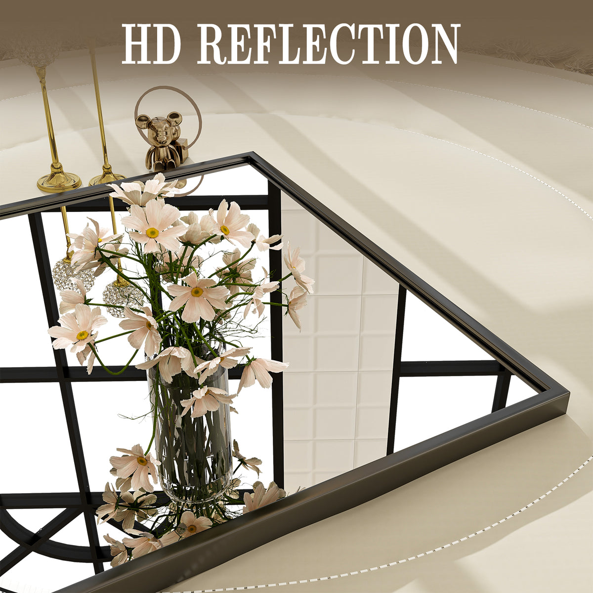 BEAUTYPEAK Bathroom Wall Mirror with Rectangular Metal Frame