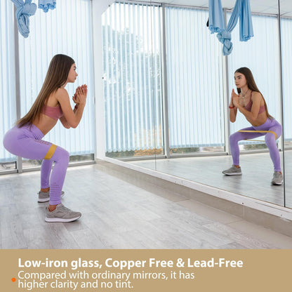 BEAUTYPEAK 60"x33" 1pcs Home Gym Full-length Mirror Frameless Yoga Wall-mounted Mirror