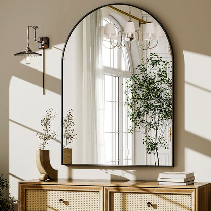 BEAUTYPEAK Arched Aluminum Alloy Framed Wall Mirror