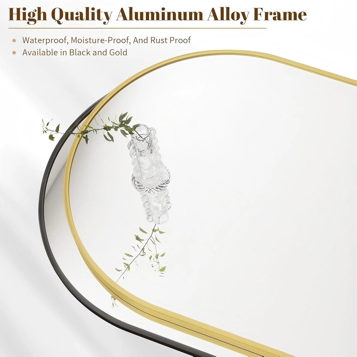BEAUTYPEAK 26"x 38" Bathroom Mirror Wall Vanity Arched Mirror