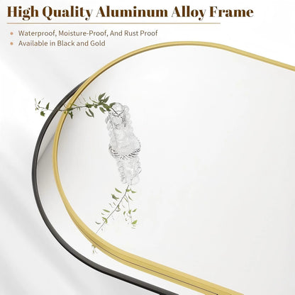 BEAUTYPEAK 26"x 38" Bathroom Mirror Wall Vanity Arched Mirror