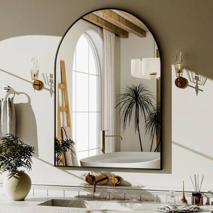 BEAUTYPEAK Arched Aluminum Alloy Framed Wall Mirror