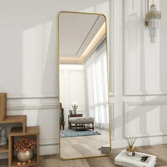 BEAUTYPEAK 59"x16" Full Length Mirror Rectangle Floor Mirror Standing with Safe Corners,Black