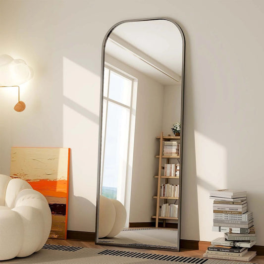 BEAUTYPEAK 27"x71" Round Arch-Top Full Length Mirror Floor Mirror,Gold