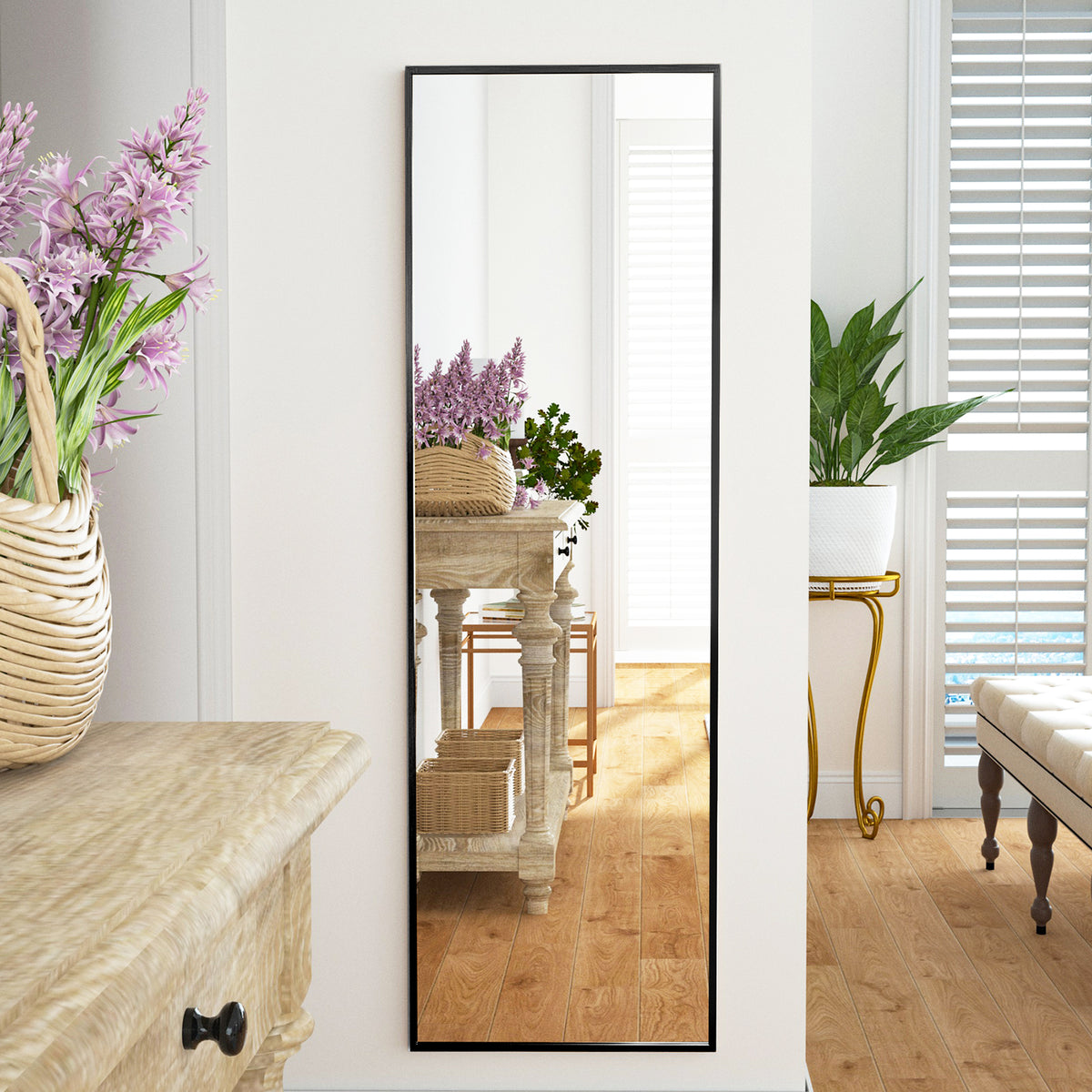 BEAUTYPEAK Full Length Rectangle Mirror Wall Mounted Mirror