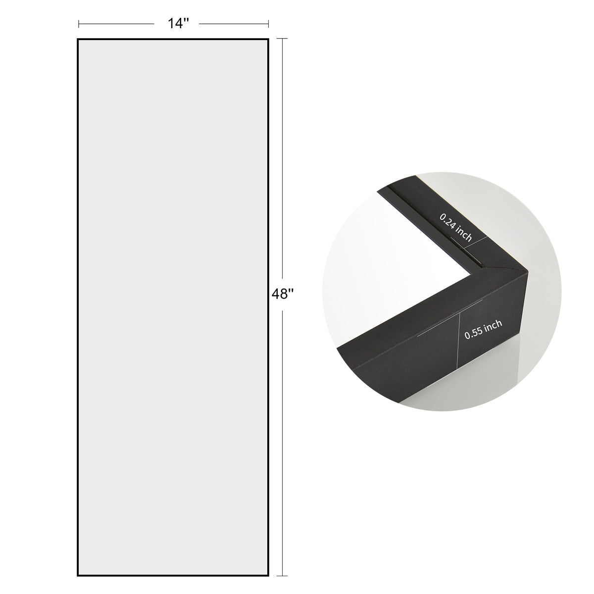 BEAUTYPEAK Full Length Rectangle Mirror Wall Mounted Mirror