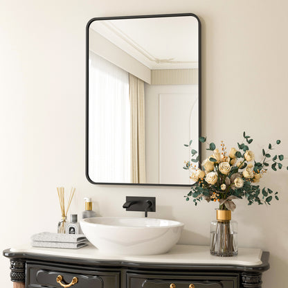 BEAUTYPEAK Wall Mirror-Rectangular Rounded Corners Mirror