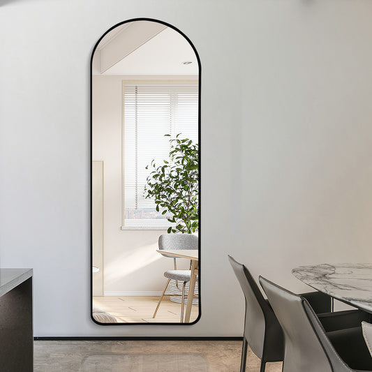 BEAUTYPEAK Arched Full Length Mirror with Aluminum Alloy Frame