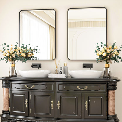 BEAUTYPEAK Wall Mirror-Rectangular Rounded Corners Mirror