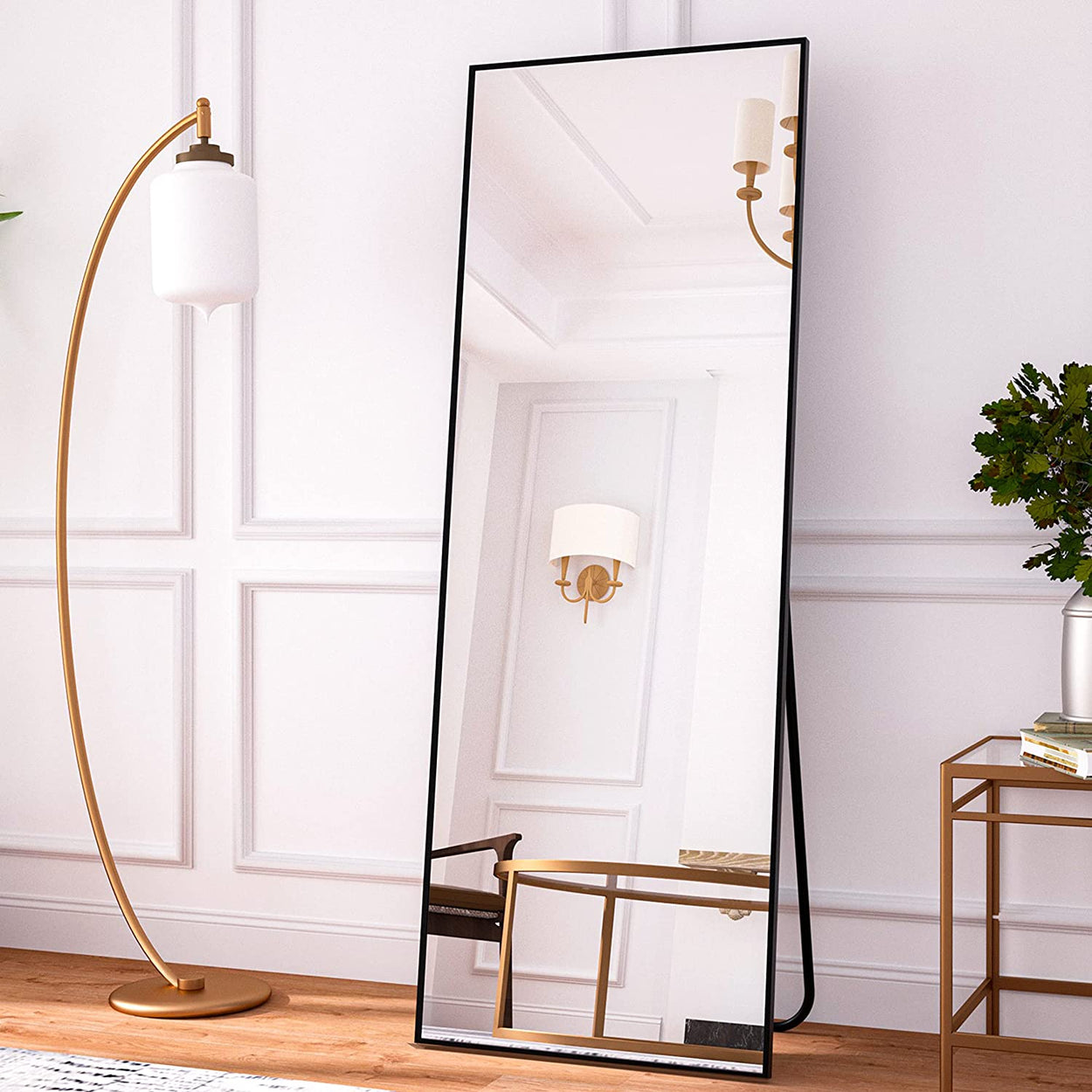 BEAUTYPEAK 64x21 Full Length Mirror Arched Standing Floor Mirror