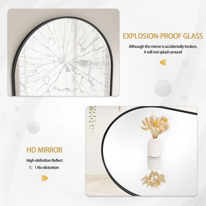 BEAUTYPEAK Arched Full Length Mirror with Aluminum Alloy Frame