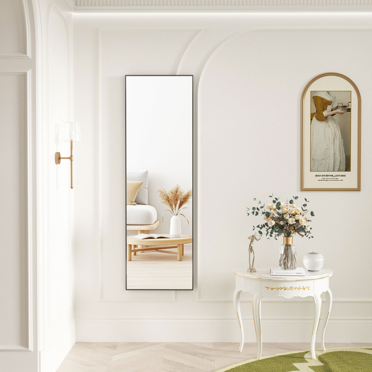 BEAUTYPEAK Full Length Rectangle Mirror Wall Mounted Mirror