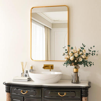 BEAUTYPEAK Wall Mirror-Rectangular Rounded Corners Mirror
